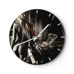 Horloge murale en verre 30x30cm Silencieuse Femme Nu Myst?re Wall Clock