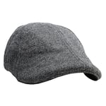 The Original Boston Scally Cap - The Scrapper Newsboy Flat Cap - 6 Panel Cotton Fitted Hat for Men - Charcoal, Charcoal, XL