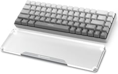 Repose-poignet pour Compact 68 Keys Clavier, Wrist Rest, Premier Acrylique Transparent, Pieds en Caoutchouc Antidérapant, Ergonomique Keyboard Palm Rest pour Office/Gaming/Laptop - Argent