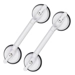 Relaxdays - Poignée ventouse x2, extensible, barre d'appui pour douche, baignoire, 70 kg, pour personnes âgées, mur, blanc