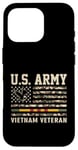 Coque pour iPhone 16 Pro Drapeau de l'armée américaine du Vietnam pour vétéran des États-Unis