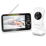 HelloBaby Babyphone Caméra Moniteur vidéo pour bébé avec caméra et Audio, 12,7 cm (5 ") écran LCD Couleur Caméra de Vision Nocturne Infrarouge Mode Vox Affichage de La température Sleepie