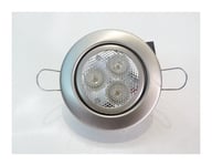 Spot encastré led ø 80mm nickel mat orientable 3.3W blanc chaud 3000K 12V (sans alim) angle 45° 350lm Brumberg R3005WW4