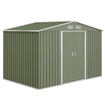 Abri de Jardin Outsunny 4,9 m² cabane de jardin armoire de jardin Porte coulissante ventilations tôle Acier Vert clair