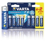 Varta Alkaliska Batterier AA 1.5 V High Energy 8-PR Blister