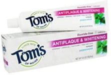 Tom's of Maine - Pâte dentifrice normale Antiplaque et blanchiment de la menthe poivrée Fluorure-Libre - 5.5 oz.