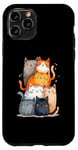 Coque pour iPhone 11 Pro Tour de chat mignonne à empiler pour un amoureux des chats