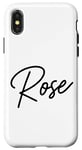 Coque pour iPhone X/XS Rose Nom Femme Mignon Fille Élégante Femme Amour Manuscrite