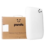 Panda Memory Foam Pillow with Bamboo Cover In White, H 40 × W 60 × D 12 cm New