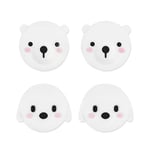 GeekShare Capuchons de poignée de pouce animal blanc compatibles avec Nintendo Switch & Switch Lite uniquement, 4PCS Ours Dog Soft Silicone Joystick Covers [jeu vidéo]