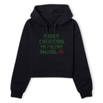 Home Alone Ya Filthy Animal Women's Cropped Hoodie - Black - XS - Black