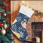 Julklapp, personliga julklappsstrumpor 2-pack Flamingo Blommor Ananas Palmträd 45,7 cm Julstrumpor Hängande Ornament Kamin