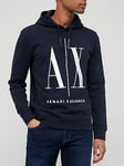 Armani Exchange Icon Logo Overhead Hoodie - Navy, Navy, Size 2Xl, Men