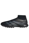 adidas Predator League Laceless Football Boots Turf, Core Black/Carbon/Gold Metallic, 3.5 UK