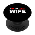 J'aime ma femme chaude Relation d'hommes drôles PopSockets PopGrip Adhésif