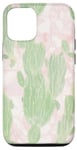 Coque pour iPhone 15 Pro Plante abstraite en marbre motif cactus