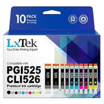 LxTek Compatible Ink Cartridge Replacement for Canon 525 526 PGI-525 CLI-526 for PIXMA MG6150 MG6250 MG5350 MG5250 MG5150 IX6550 IP4950 IP4850 (Black Cyan Magenta Yellow, 10-Pack)