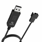 Akasa USB to 3-Pin / 4-Pin, 5V to 12V PC Fan adapter cable, 60cm (AK-CBFA10-60BK)