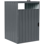 AXI - Owen Cache Poubelle Métallique Anthracite/Acier Galvanisé Résistant aux Intempéries - Abri Poubelle pour 1 conteneur - Max. 240L - Abri