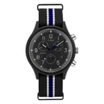 Montre Homme TIMEX MK1 SUPERNOVA TW2T29700 Chrono de Tissu Noir Bleu