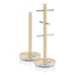 Swan Retro Towel Pole and Mug Tree Set Cream