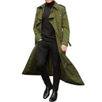 Mens Windbreaker Coat Outwear Long Ankle-length Cardigan Jacket Trench Coat UK