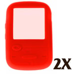 2X NEW Silicone Skin Case Cover for SanDisk Sansa Clip Sport MP3 Player - Red