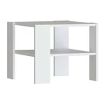 Table basse PILVI 2 Plateaux - Style contemporain - Particules mélaminé - Décor Blanc - L 55 x P 55 x H 45 cm