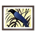 Raven Bird Art Deco Abstract H1022 Framed Print for Living Room Bedroom Home Office Décor, Wall Art Picture Ready to Hang, Walnut A4 Frame (34 x 25 cm)