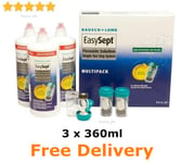 Easysept Bausch + Lomb Eye Contact Lens Peroxide Solution 3 x 360ml Exp 06/2025