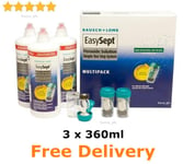 Easysept Bausch + Lomb Eye Contact Lens Peroxide Solution 3 x 360ml Exp 09/2025