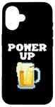 Coque pour iPhone 16 Mug à bière pixelisé Power Up