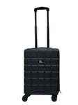 Infinity Leather Unisex Classic Hard Shell 8 Wheel Cabin Luggage Suitcase - Black ABS - One Size