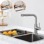 Lonheo Robinet de Cuisine 7-forme avec 2 Fonctions Douchette Extractible Mitigeur Cuisine en Acier Inox Brossé Rotatif à 360°