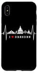 Coque pour iPhone XS Max Skyline de Dresde Heartbeat Coeur Allemand I Love Dresden