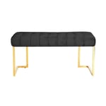 Banc Design en Velours "Rare" 100cm Noir & Or