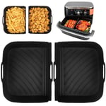 BYKITCHEN Air Fryer Silicone Liners for Ninja Flex Drawer AF500UK 10.4L, Silicone Air Fryer Liners Reusable, Air Fryer Accessories for AF500UK Dual Zone Basket (2PCS)