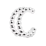 SINGULARU - Boucle d'oreille lâche Ear Cuff Double Dots Argent - Boucle d'oreille en argent sterling 925 avec finition plaqué rhodium - Boucle d'oreille réglable - Bijoux pour femme, taille unique, Argent, Pas de gemme