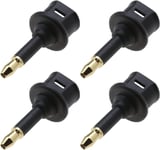 4Pcs 3.5Mm Adaptateur Mini Toslink Fibre Optique Numérique Toslink Vers Prise Jack Femelle Vers Mini Adaptateur De Connecteur Audio Optique Mâle Pour L'Audio[YIN142855]