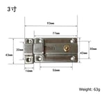 Loquet de boulons de porte à ressort automatique en acier inoxydable,UNIS issement de porte en bois à l'ancienne,serrure antivol,matériel de construction - Type 3 inch-Stainless