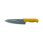 Starrett Professional Chefs Knife - BKY301-8 Wide Triangular 8" (200mm) Ultra Sharp Kitchen Knife With Long Lasting Blade - Yellow Handle Stainless Steel Chopping Cooking Knife (DV8622)