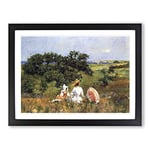 William Merritt Chase The Fairytale Classic Painting Framed Wall Art Print, Ready to Hang Picture for Living Room Bedroom Home Office Décor, Black A4 (34 x 25 cm)