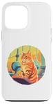 iPhone 13 Pro Max Cute Fit Orange Cat Sitting on Gym Lifting Bench Case