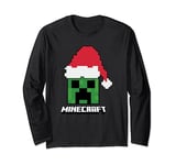 Minecraft Christmas Creeper Santa Hat Long Sleeve T-Shirt