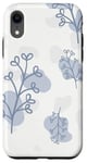 Coque pour iPhone XR Branches minimalistes en bleu : calme et nature