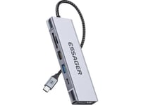 Dockningsstation, Essager, Ehb08-Qk0g-Z, Hdmi, 2Xusb-A, Sd-Kort, Tf-Kort (Grå)