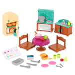 Li'l Woodzeez- Li’l Woodzeez – Country 30pc Set with Furniture, Food, Kitchen Accessories – Miniature Toys and Pl, WZ6709Z, Multicolore, S