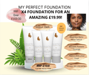 x4 My Perfect Cosmetics Company - My Perfect Foundation - Dark - 40ml