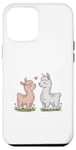 Coque pour iPhone 12 Pro Max Llama Love Heart Flower Cute Women Kids Men Valentines Day