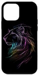 Coque pour iPhone 12 mini Profil du spectre cosmique du Majestic Vibrant Lion